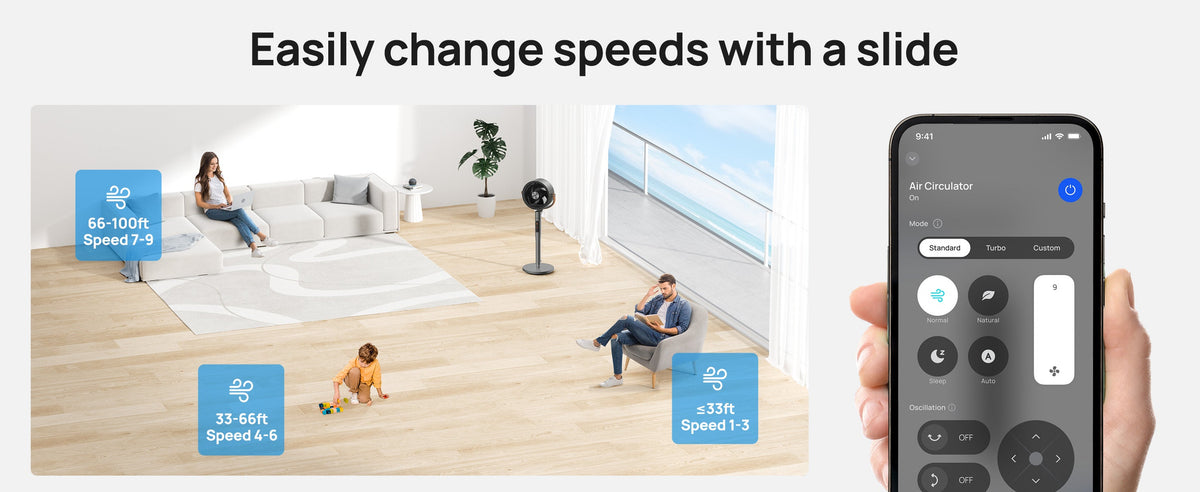 Easily change speeds with a slide