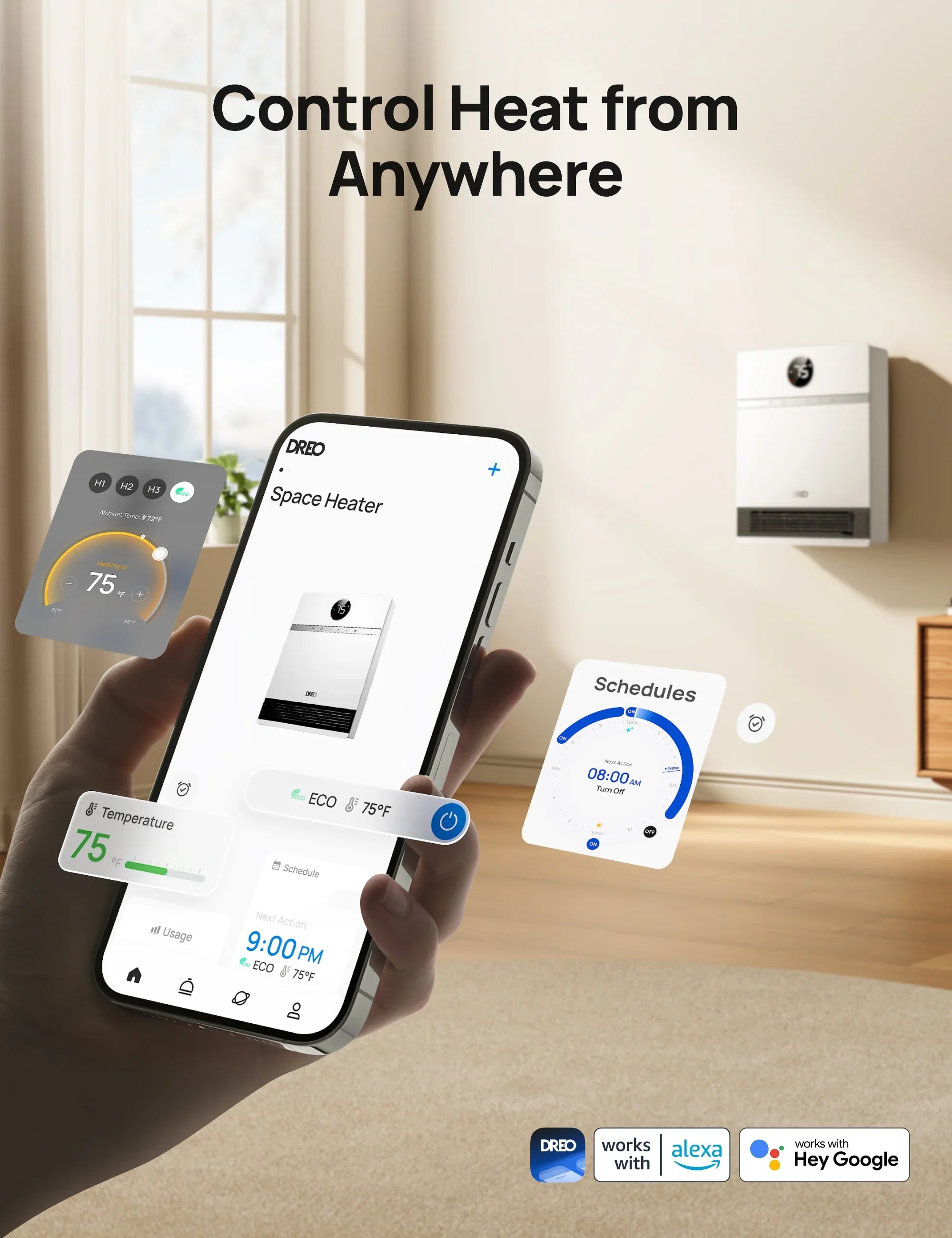 Smart Wall-mounted Heater WH517S - DREO