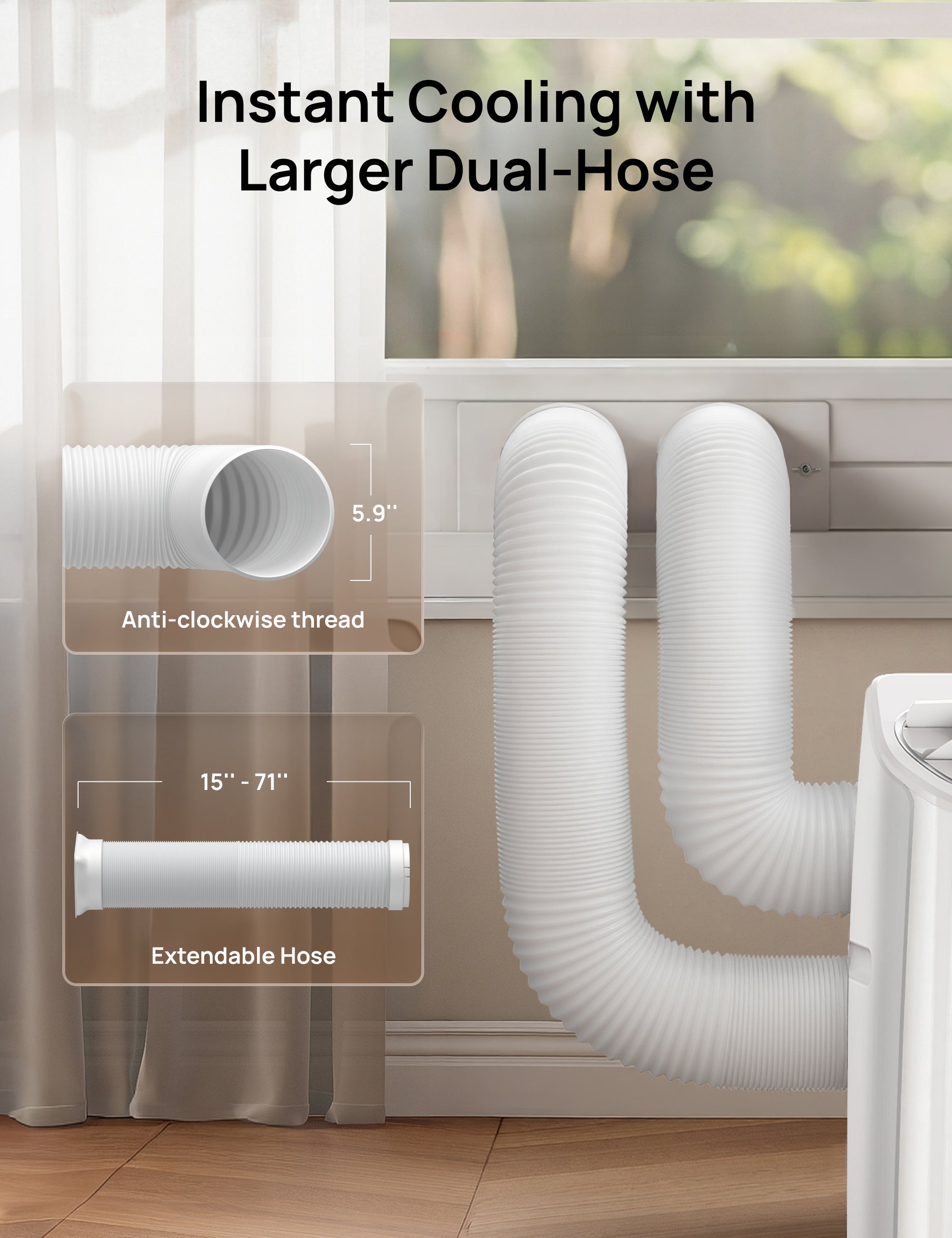 Portable Air Conditioner Dual Hose Kit (AC515S, AC516S, AC740S)