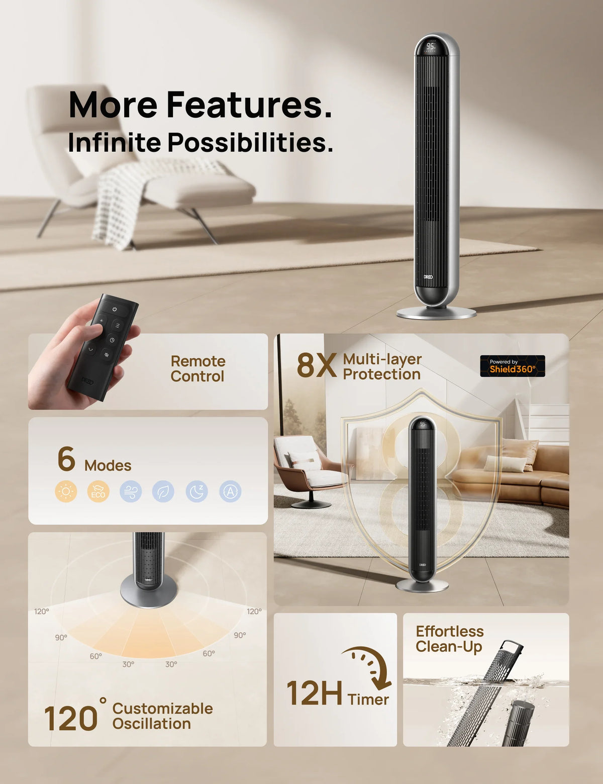 2-in-1 Tower Fan & Heater MC706 - DREO
